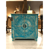 Indian Hand Carved Solid Hard Wood Cabinet D16